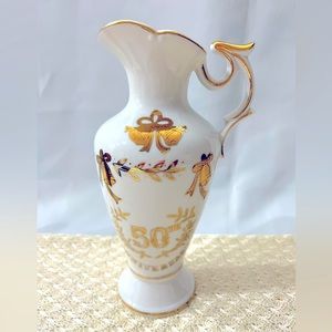 Lefton china 50th anniversary pitcher